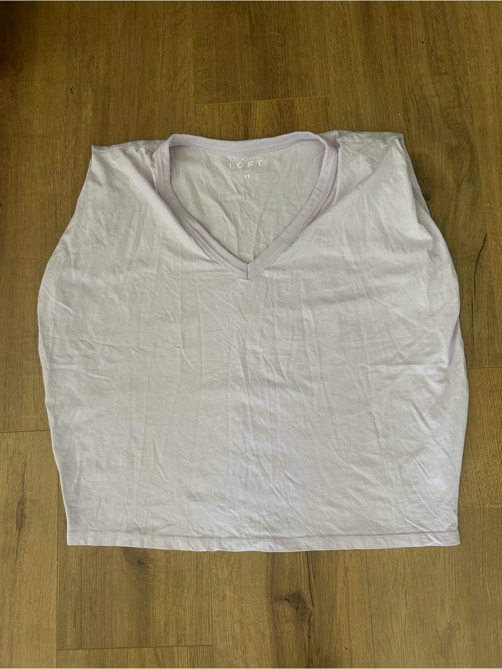LOFT Light Lavender V-Neck Short Sleeve Tee
